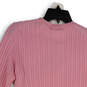 NWT Womens Pink Crew Neck Cable-Knit Long Sleeve Pullover Sweater Size M image number 4