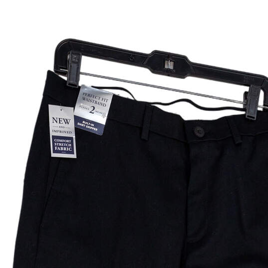 NWT Mens Black Flat Front Slash Pocket Straight Fit Chino Pants Size 32x32 image number 3