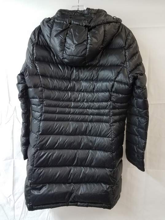 Andrew Marc Size L Black Lightweight Premium Down Hooded Puffer Jacket image number 2