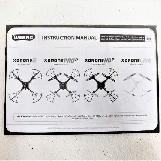 WebRC XDrone Pro 2 Remote Controlled Quadcopter Drone New Open Box image number 3