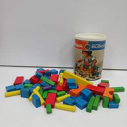 3.5lb Bundle of Assorted Vintage PlaySkool Wooden Colored Blocks IOB