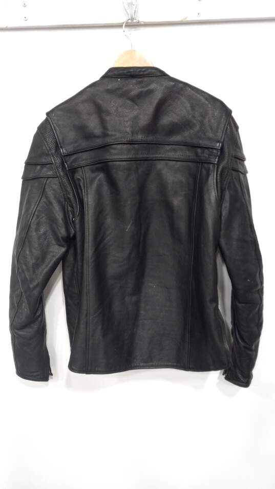 Women’s First Classics Leather Full-Zip Motorcycle Jacket w/Removable Liner Sz LT image number 2
