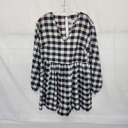 Asos Black & White Gingham Patterned Shift Dress WM Size 6 alternative image