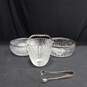 Trio of Silver Rimmed Glass Serving Bowls image number 1