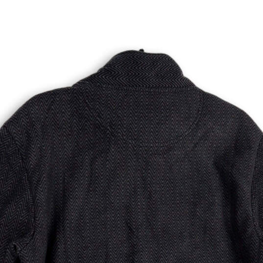 NWT Mens Gray Chevron Fleece Mock Neck Quarter Zip Long Sleeve Jacket Sz M image number 4