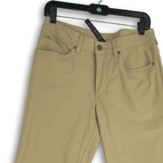 Lululemon Mens Tan Flat Front 5-Pocket Design Straight Leg Ankle Pants Size 30 image number 3