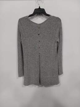 Coin 1804 Women's Grey Heather Side Slits LS Sweater Shirt Top Size S