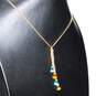 10K Yellow Gold Gemstone Tassel Rolo Chain Necklace - 4.9g image number 4
