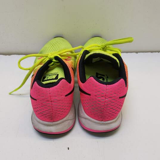 Nike Air Zoom Pegasus 33 OC Black/Olympic Volt/Pink Women Athletic US 6.5 image number 2