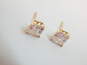 14K Yellow Gold Princess Cut Cubic Zirconia Stud Earrings 1.4g image number 1