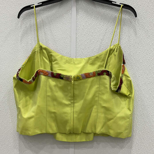 Womens Yellow Beaded Three-Piece Crop Top Blazer & Skirt Suit Set Size 12 image number 5