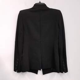 Womens Black Long Sleeve Collared Single Breasted Blazer Jacket Size Small alternative image