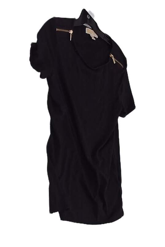 Womens Black Round Neck Short Sleeve Blouse Top Size Medium image number 3