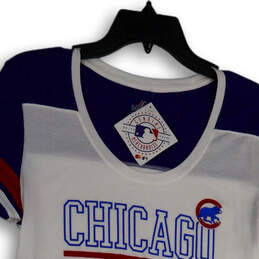 NWT Womens Blue White Chicago Cubs Short Sleeve Pullover T-Shirt Size M alternative image