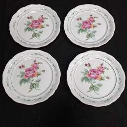 Gibson Victorian Rose 4 Bread Plates