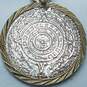 Mexico MR-112 925 Silver Aztec Maya Inca Calendar 18" Pendant Necklace 12.3g image number 3