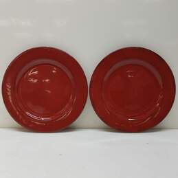 Pier 1 Toscana Hand-Painted Burgundy Salad Plates Lot of 2