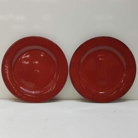 Pier 1 Toscana Hand-Painted Burgundy Salad Plates Lot of 2 image number 1