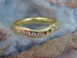 Tiffany & Co Elsa Peretti 18K Yellow Gold 0.10 CTTW Bezel Set Diamond Wedding Band Ring- For Repair 4.0g alternative image