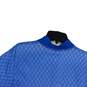 Mens Blue Printed Short Sleeve Collared Button Front Polo Shirt Size Small image number 4