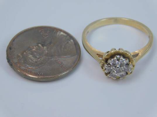 Magic Glo 14K Yellow Gold 0.21 CTTW Diamond Cluster Flower Ring 2.5g image number 7