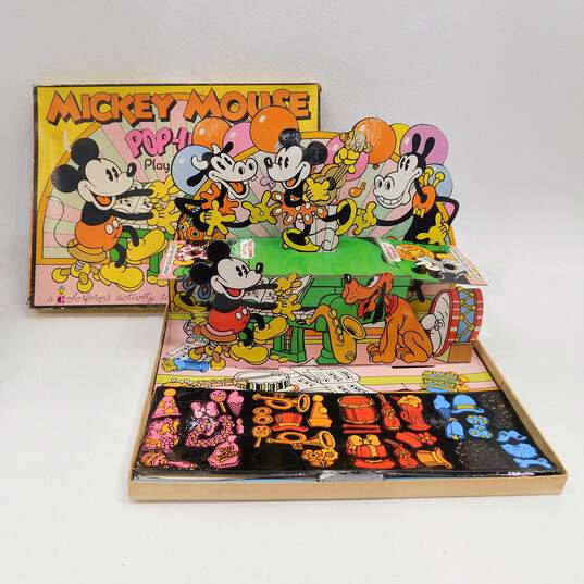 1974 Walt Disney Mickey Mouse Pop Up Play Set Colorforms Activity Toy 4100 image number 1