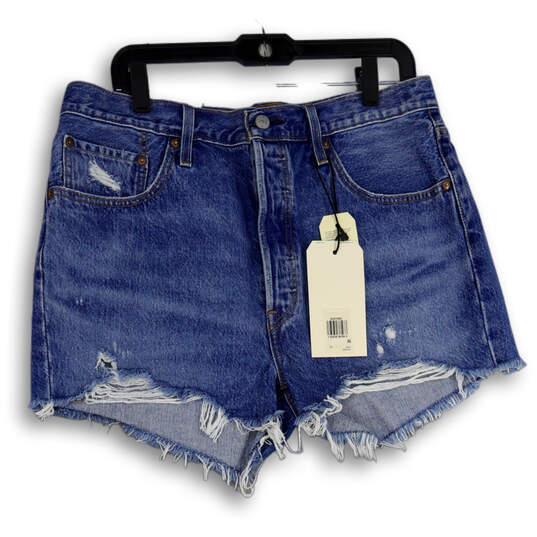 NWT Womens Blue Denim 501 High Rise 5-Pocket Design Cut-Off Shorts Size 33 image number 1
