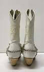 Capezio Boots White Leather Studded Harness Western Boots Size 5 M image number 4