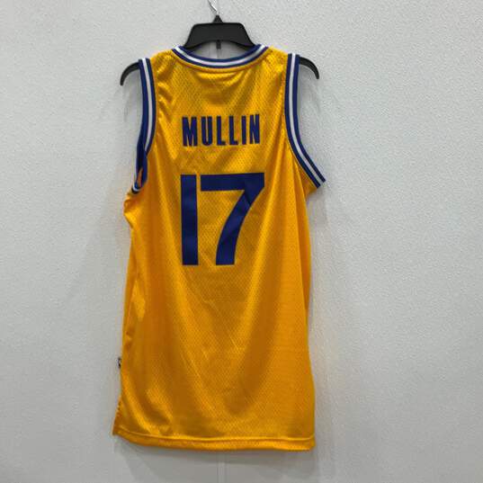 Adidas Mens Yellow Blue Golden State Warriors Chris Mullin #17 NBA Jersey Size M image number 2
