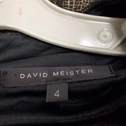 David Meister Women Black/Gold Maxi Dress Sz 4