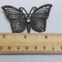 Sterling Silver Marcasite Blue Topaz Butterfly Brooch 12.8g image number 6