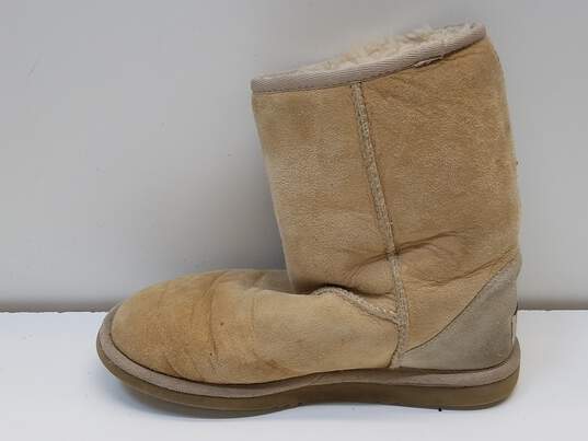 Ugg Australia Women's Brown Classic Short Leather Sheep Fur Boot Size 6W image number 2