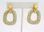 Vintage Kenneth Jay Lane Icy Rhinestone & Gold Tone Clip-On Drop Earrings 37.5g image number 1