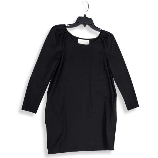 Womens Black Long Sleeve Round Neck Pullover Sheath Dress Size Small image number 1