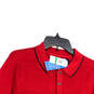 NWT Mens Red Knitted Collared Long Sleeve Pullover Sweater Size Large image number 3