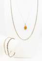 Sterling Silver & Vermeil Twisted Rope Chain & Amber Jewelry 23.2g image number 1