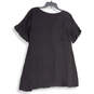 Womens Black Lace V-Neck Short Sleeve Pullover Mini Dress Size Small image number 2