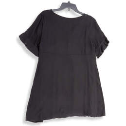 Womens Black Lace V-Neck Short Sleeve Pullover Mini Dress Size Small alternative image