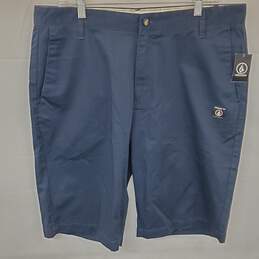 Mn Volcom Navy Blue Vmonty Shorts Sz 34 W/Tag