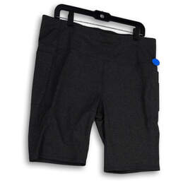 NWT Womens Gray Pockets Elastic Waist Stretch Pull-On Chino Shorts Size 2XL