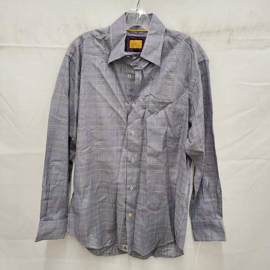 Robert Talbot Carmel MN's Checkered Blue & White Long Sleeve Shirt Size XL image number 1