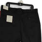 NWT Mens Black Flat Front Straight Leg Travel Lux Dress Pants Size 36X30 image number 4