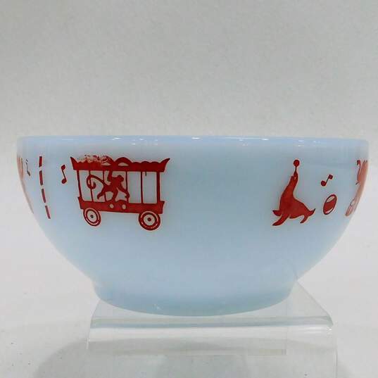 Vintage MCM Mid Century Anchor Hocking Fire King Circus Themed Childs Bowl image number 4