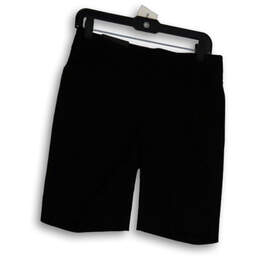 NWT Mens Black Flat Front Pockets Stretch Athletic Shorts Size Small