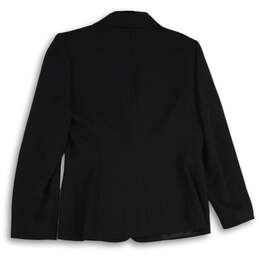 Womens Black Pinstripe Notch Lapel Single Breasted One Button Blazer Size 12 alternative image
