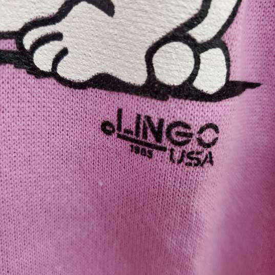 Hanes Vintage 1985 Purple Cotton Blend Lingo USA Sweatshirt WM Size M NWT image number 4