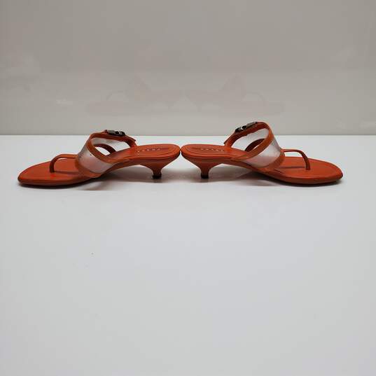 Prada Women's Orange Leather Thong Sandals Size 35.5 image number 3