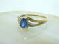 10K Yellow Gold Sapphire & Diamond Accent Ring 1.8g image number 2
