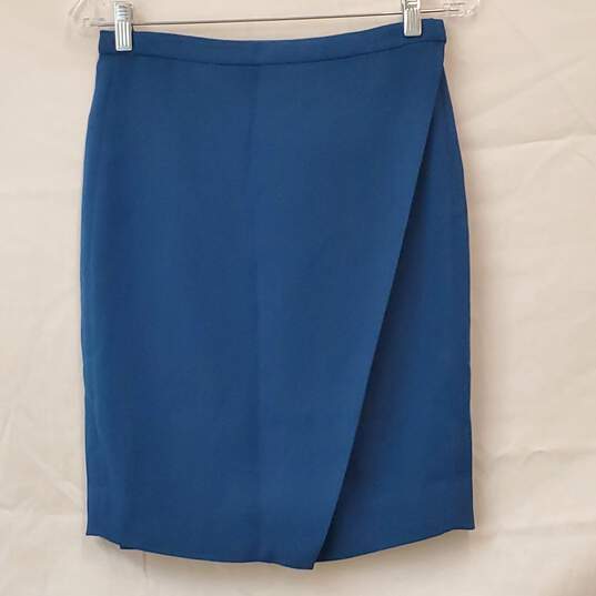 J. Crew Blue Wrap Skirt Size 0 image number 1