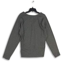 Womens Gray Henley Neck Long Sleeve Activewear Pullover T-Shirt Size 2X alternative image